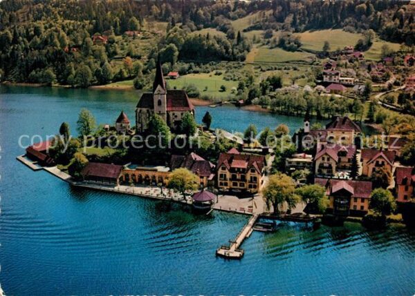Maria Woerth Woerthersee Fliegeraufnahme Kirche