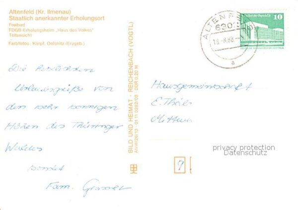 Altenfeld Thueringen Freibad FDGB Erholungsheim Haus des Vol – Bild 2