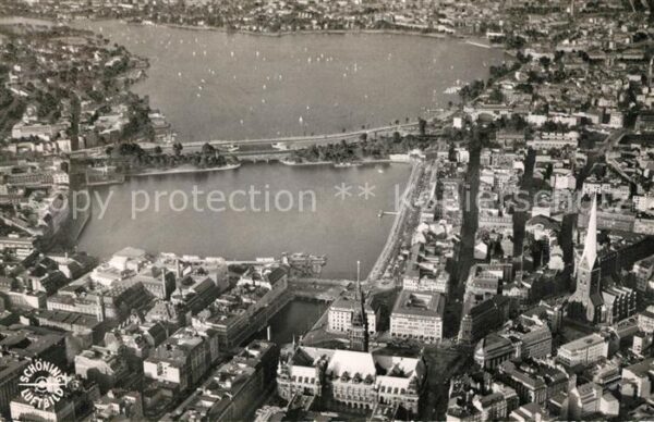 Hamburg Binnenalster und Aussenalster Fliegerau