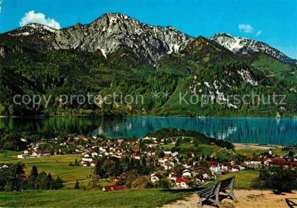 Kochel See Panorama Blick gegen Herzogstand und He