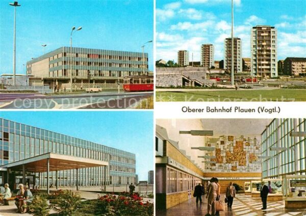 Plauen Vogtland Oberer Bahnhof Halle Hochhäuser