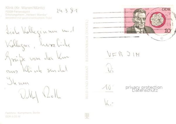 Klink Waren FDGB Ferienobjekt Erholungsheim Herbert – Bild 2