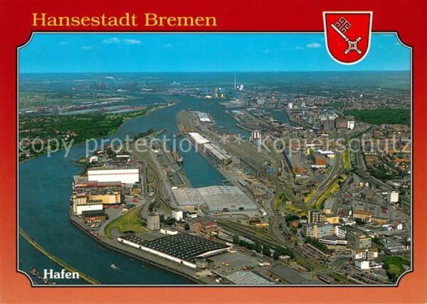 Bremen Hafen Hansestadt Fliegeraufnahme