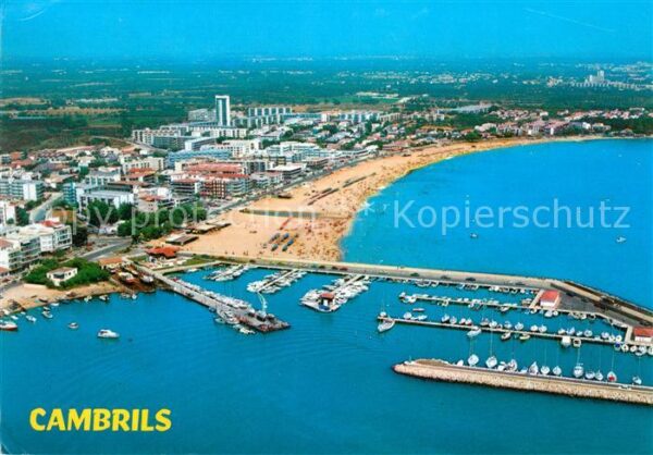 Cambrils El Puerto y playa vista aerea