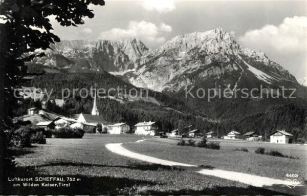 Scheffau Wilden Kaiser Ortsansicht mit Kirche Kaisergebirge