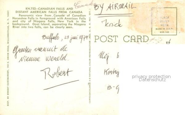 Niagara Falls Ontario Canadian Falls and Distant American Fal – Bild 2