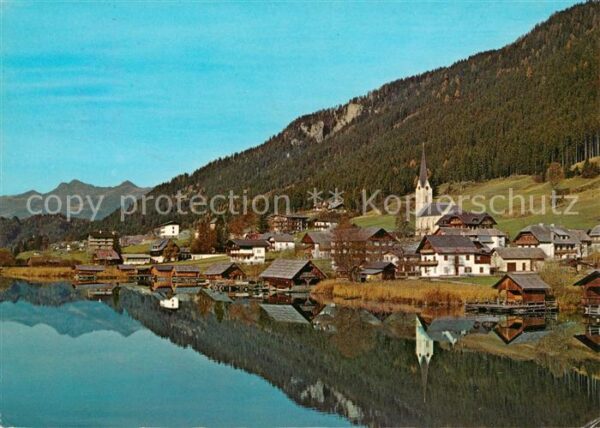 Techendorf Weissensee Ortsansicht mit Kirche Badesee Wassersp