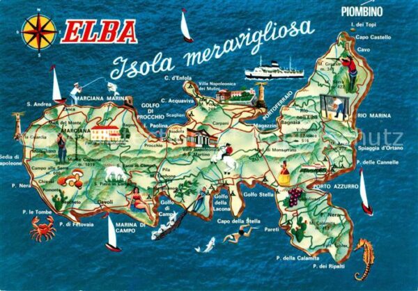 Isola d Elba Isola meravigliosa Landkarte