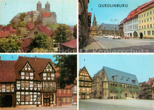 Quedlinburg Blick vom Münzenberg Markt Klopstockhau