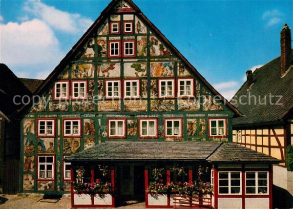 Schwalenberg Gasthof Künstlerklause mit Fassadenmale