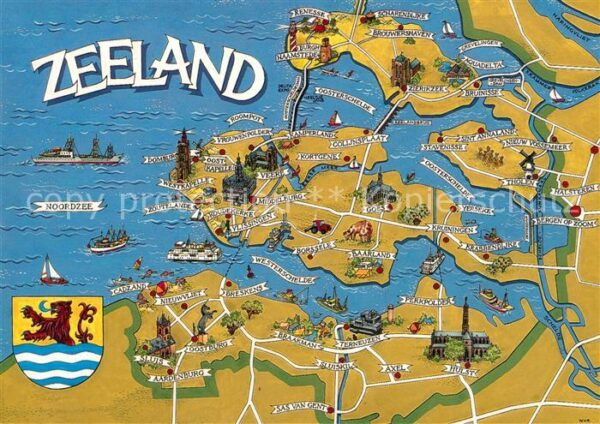 Zeeland Niederlande Gebietskarte
