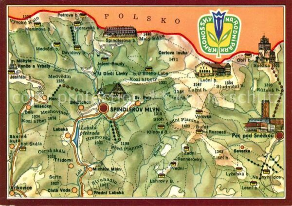 Krkonose Spindleruv Mlyn Gebietskarte
