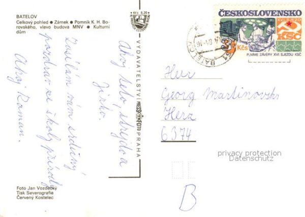 Batelov Celkovy pohled Zamek Pomnik Borovskeho – Bild 2