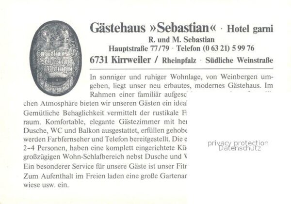 Kirrweiler Pfalz Gästehaus Sebastian Hotel garni – Bild 2