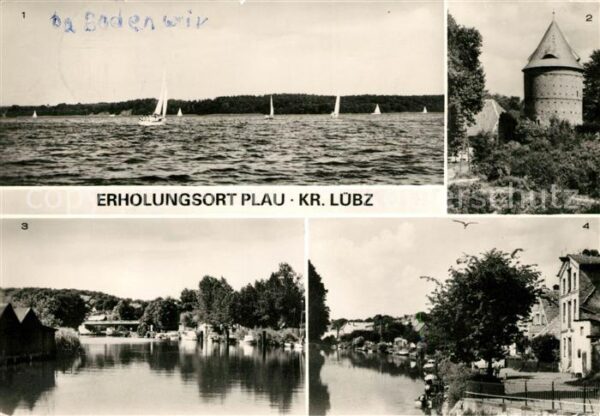 Plau See Plauer See Burgturm Partie an der Elde