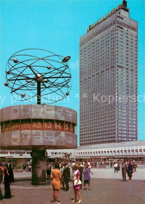Berlin Alexanderplatz Weltzeituhr Hochhaus Hau