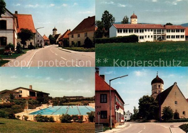 Moenchsroth Hauptstrasse Schule Kirche Freibad