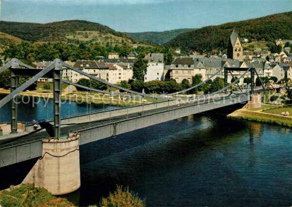 Bad Nassau Blick über die Lahnbrücke zur Stadt