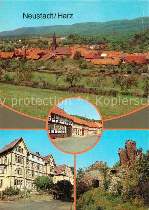Neustadt Harz Ortsansicht mit Kirche Baldusstrasse Ku