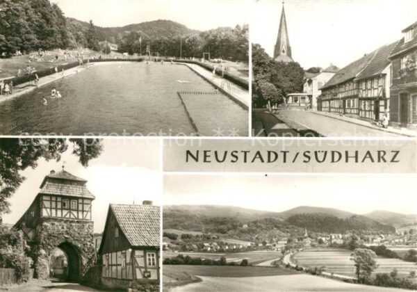 Neustadt Harz Freibad Ortsmotiv Fachwerkhäuser Torbog