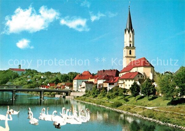 Vilshofen Donau Schwäne Brücke Kloster Schweiklberg