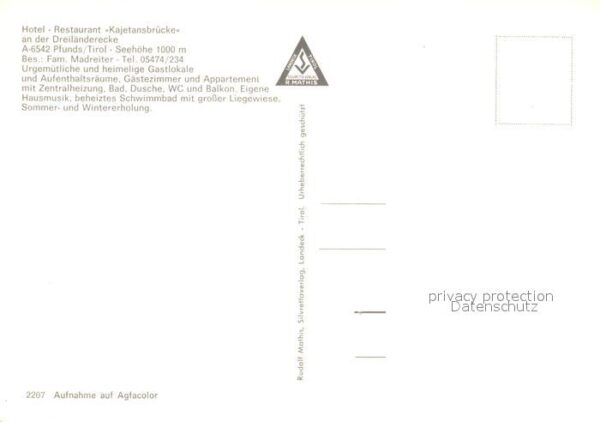 Pfunds Hotel Restaurant Kajetansbrücke Dreilän – Bild 2