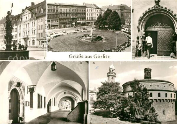 Goerlitz Sachsen Information am Leninplatz Brunnen Platz