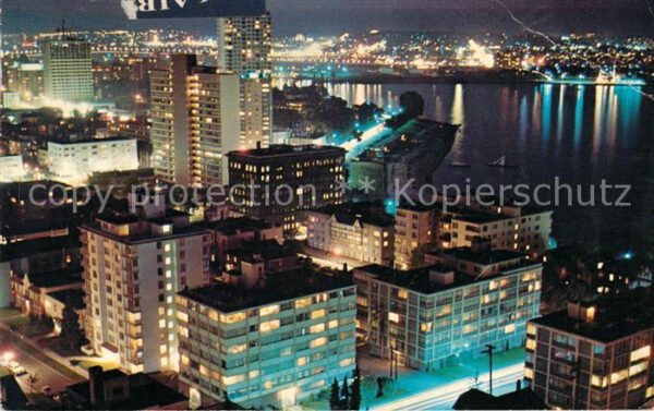 Vancouver British Columbia English Bay Apartment Area Nachtaufnahm