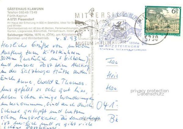 Piesendorf Gästehaus Klawunn Salzburgerhütte Seilb – Bild 2