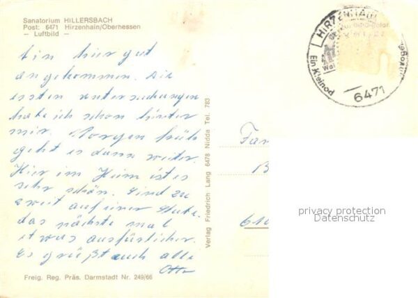 Hirzenhain Wetteraukreis Sanatorium Hillersbach Fliegeraufnahme – Bild 2