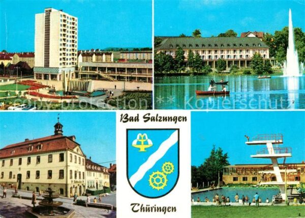 Bad Salzungen Leninplatz Kurhaus am Burgsee Rathaus S