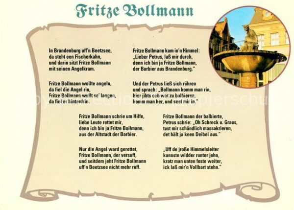 Gedicht auf AK Fritze Bollmann