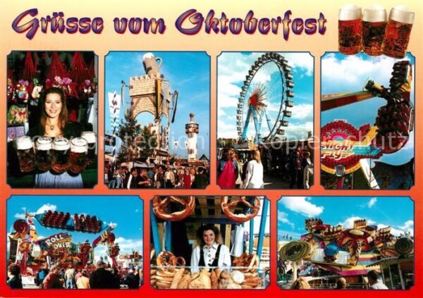 Oktoberfest München Riesenrad Brezel Bier