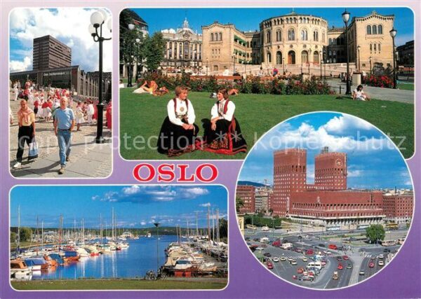 Oslo Norwegen Schloss Yachthafen Stadtansichten