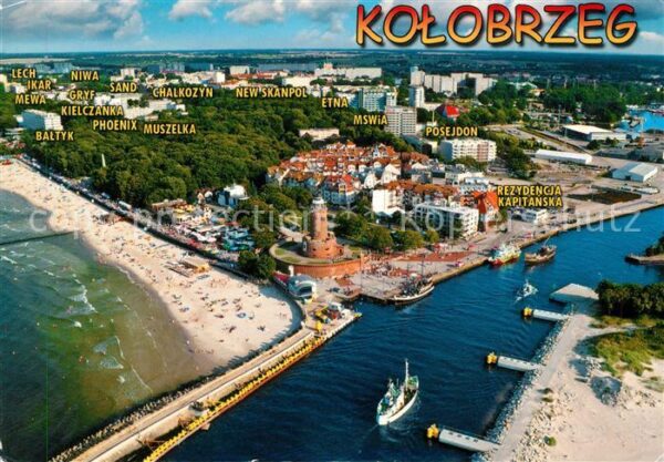 Kolobrzeg Polen Fliegeraufnahme Panoramakarte