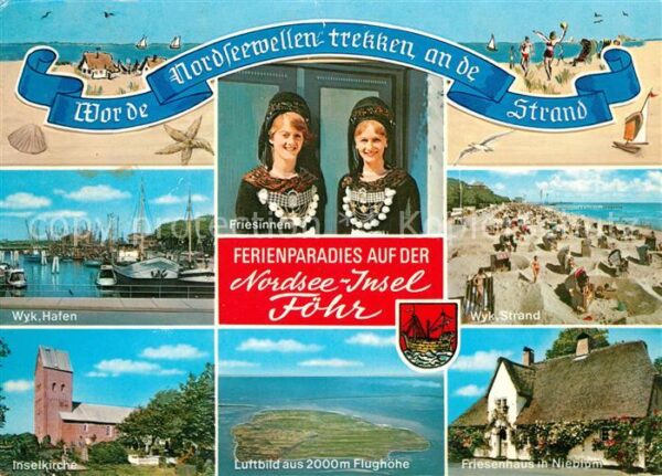 Insel Foehr Wyk Hafen Strand Inselkirche Friesenhau