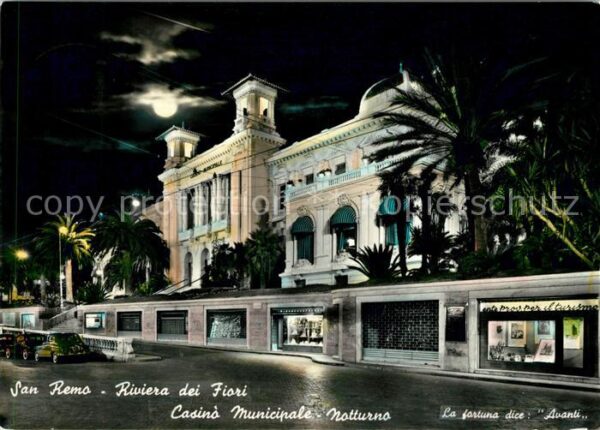 San Remo Casino Municipale Nachtaufnahme
