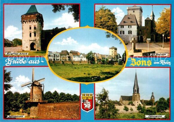 Zons Burgfried Schloss Rheintor Mühlenturm K