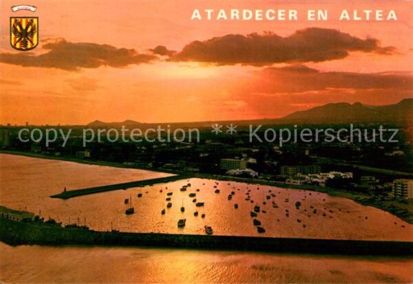 Altea Fliegeraufnahme Hafen Sonnenuntergang