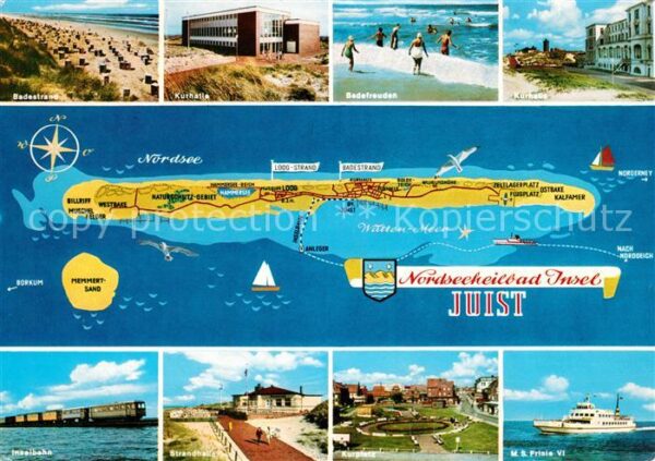 Juist Nordseebad Inselbahn Kurplatz Badestrand Panoramak