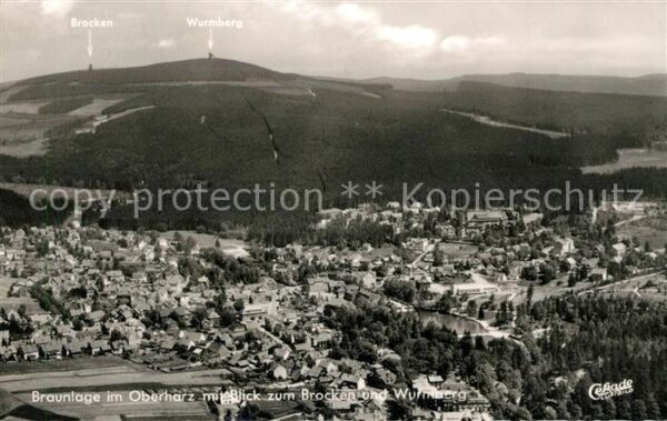 Braunlage mit Blick zum Brocken und Wurmberg Flie