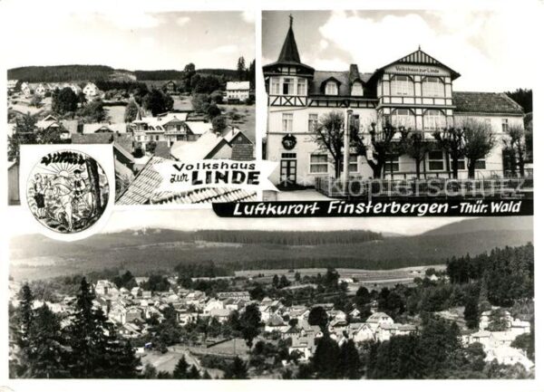 Finsterbergen Volkshaus zur Linde Stadtpanorama Luftk