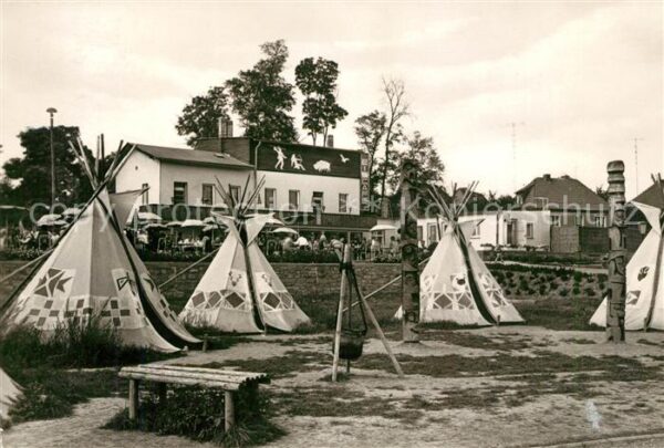 Bernburg Saale HO Eiscafe Bärenburg mit Indianerdorf