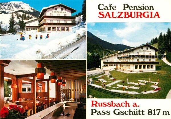 Russbach Pass Gschuett Cafe Pension Salzburgia Wintersportplat