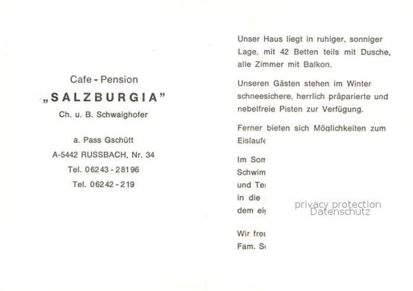Russbach Pass Gschuett Cafe Pension Salzburgia Wintersportplat – Bild 2