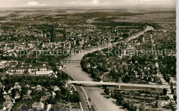Ulm Donau Ringbrücke Fliegeraufnahme