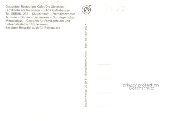 Gelliehausen Gaststätte Restaurant Die Gleichen – Bild 2