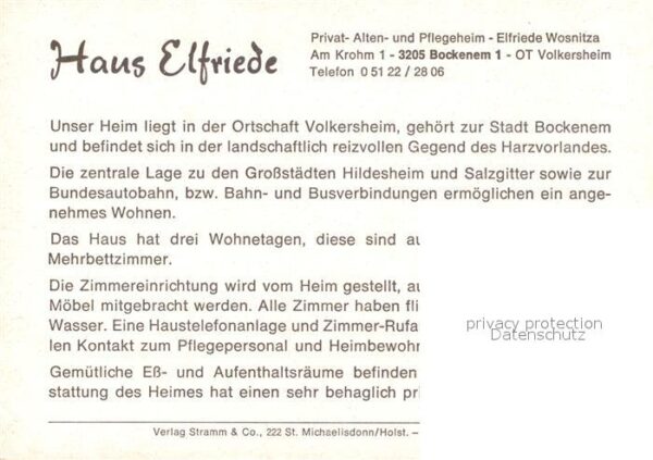 Volkersheim Niedersachsen Alten Pflegeheim Haus Elfriede – Bild 2