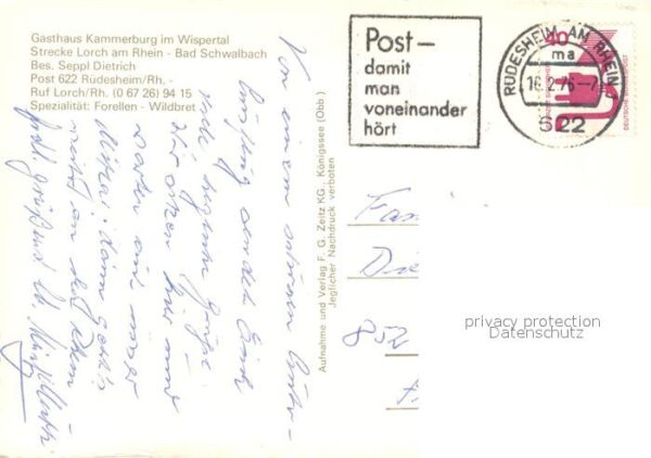 Ruedesheim Rhein Gasthaus Kammerburg – Bild 2