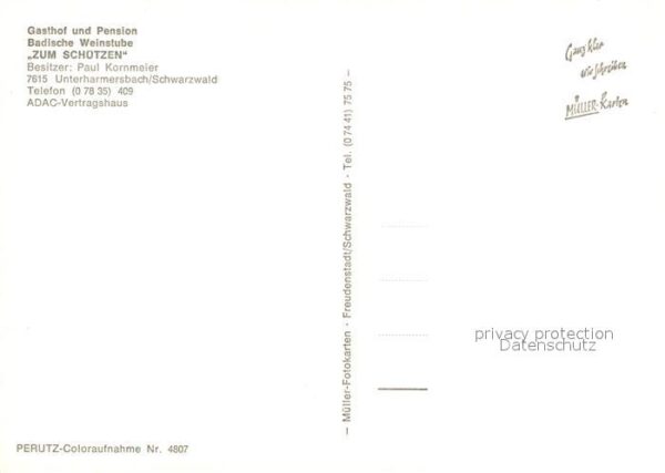 Unterharmersbach Gasthof Pension Badische Weinstube Zum – Bild 2